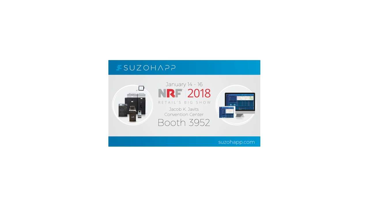 SUZOHAPP to bring the future of cash management to NRF 2018