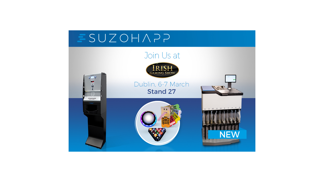 SUZOHAPP to highlight its latest innovations at the Irish Gaming Show