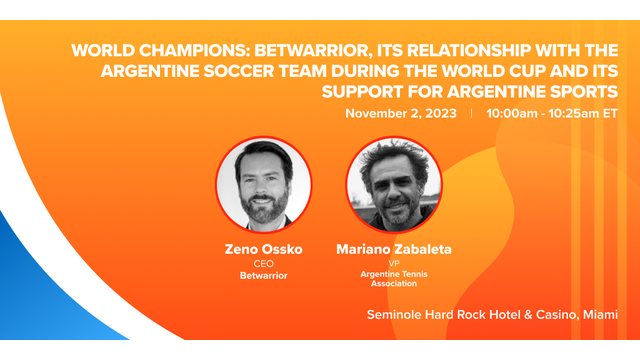 Dynamic Duo: BetWarrior's Zeno Ossko and Tennis Ace Mariano Zabaleta to Keynote at SBC Summit Latinoamérica